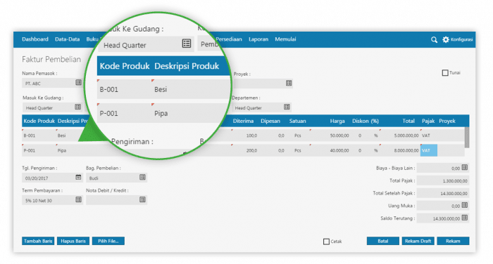 Input pembelian barang dan jasa