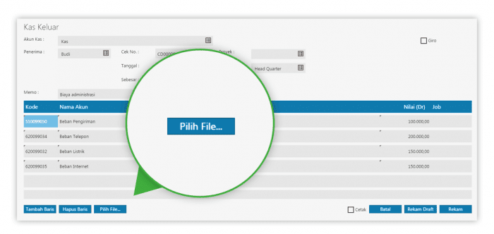 Lampiran File sebagai penyimpanan bukti fisik